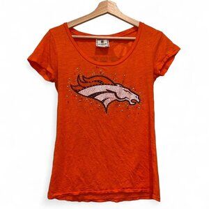 Victoria’s Secret Pink Broncos Bling Tee – XS | Vintage Y2K NFL
